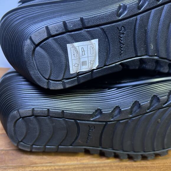 Skechers Womens 9.5 Parallel Double Trouble Black Wedge Booties Ankle Fall Boot - Picture 14 of 15